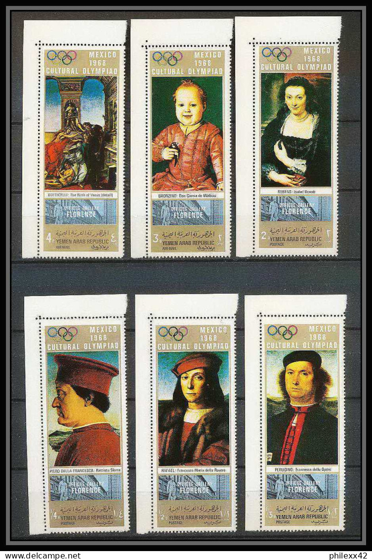 164a - YAR (nord Yemen) MNH ** N° 876 / 881 A Gold Jeux Olympiques (olympic Games) MEXICO 68 Tableau (tableaux Painting) - Yémen
