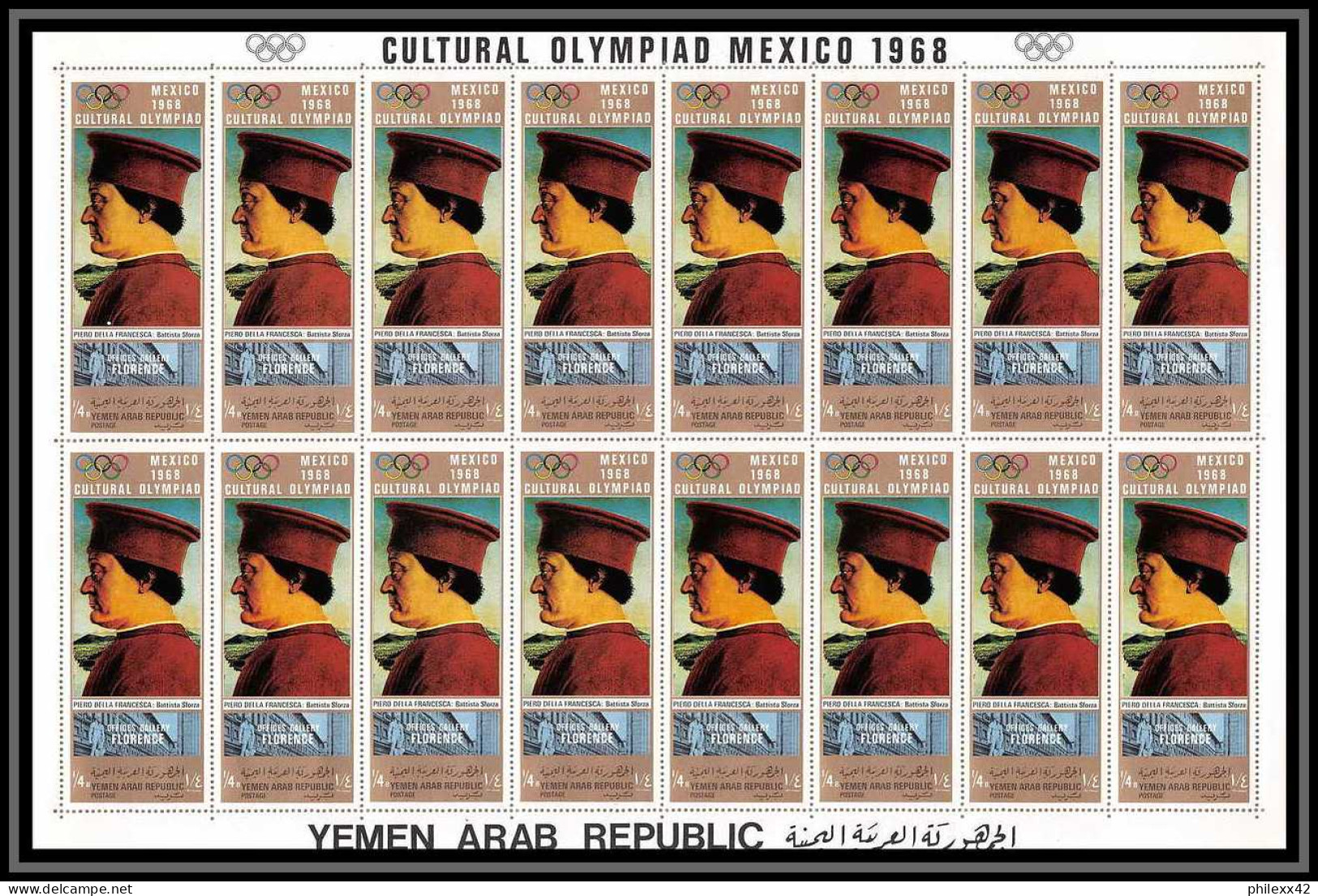 164e - YAR (nord yemen) MNH ** N° 876 / 881 A gold jeux olympiques (olympic games) feuilles (sheets) feuilles (sheets)