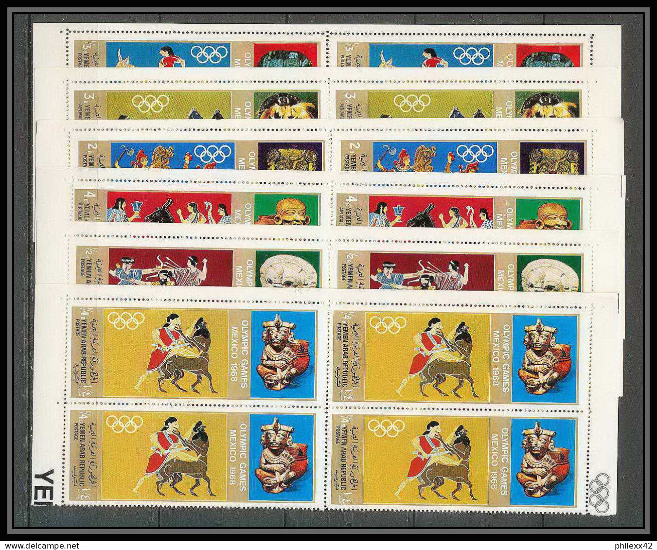 167a - YAR (nord Yemen) MNH ** N° 777 / 782 A Gold Jeux Olympiques (summer Olympic Games) Mythology Greece Bloc 4 - Yémen