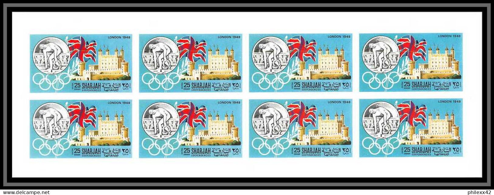 170a Sharjah MNH ** N° 496 / 501 B Jeux Olympiques History Of The Olympic Games Non Dentelé (Imperf) Feuilles Sheets - Sharjah