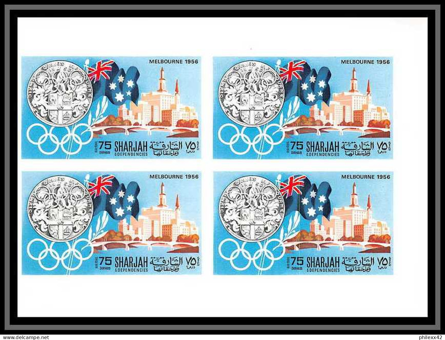 170b Sharjah MNH ** N° 496 / 501 B jeux olympiques (history of the olympic games) mexico bloc 4 non dentelé (Imperf)