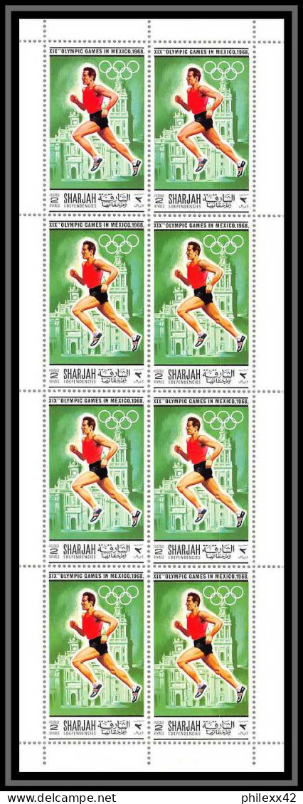 168a Sharjah MNH ** N° 489 / 494 A Jeux Olympiques (olympic Games) Mexico 68 Jumping Football Soccer Feuilles Sheets - Sharjah
