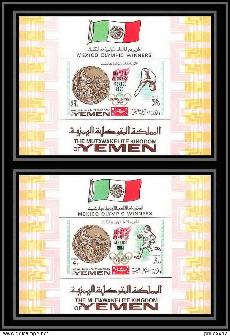 178a Yemen Kingdom MNH ** Mi BLOCS N° 141 / 142 A Jeux Olympiques (olympic Games) Mexico 68 - Yémen
