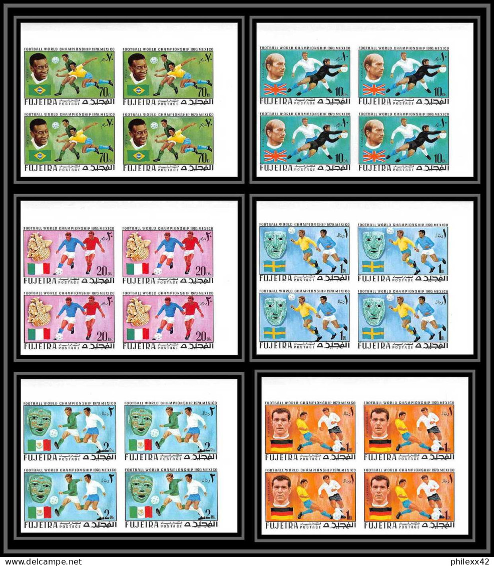 199b Fujeira MNH ** Mi N° 544 / 549 B Bloc 4 Non Dentelé (Imperf) Football (Soccer) Mexico 70 - 1970 – Mexico