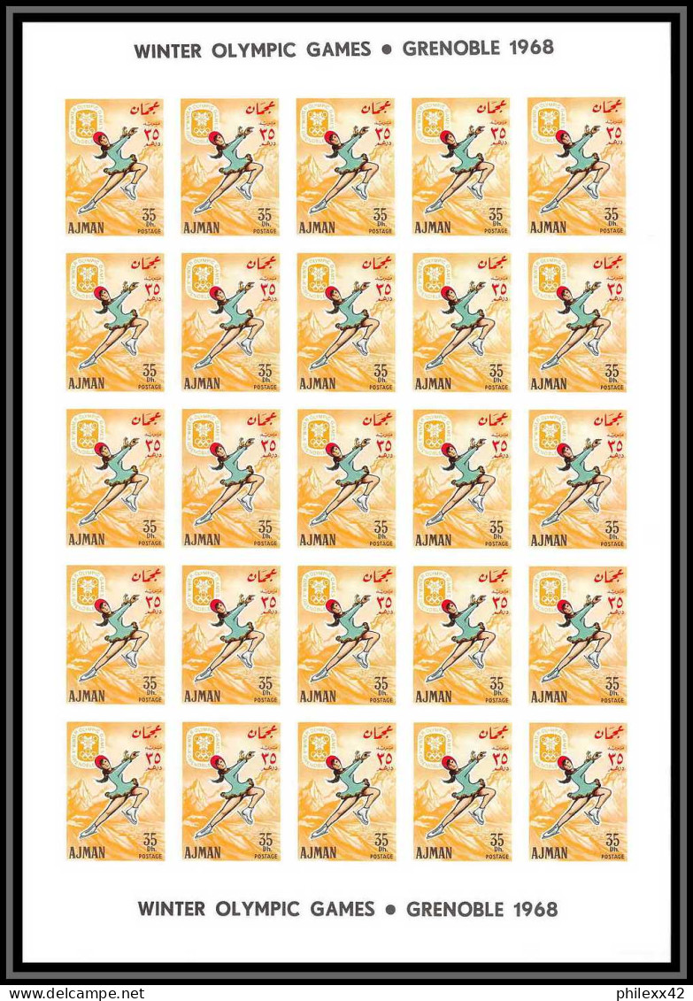 208c Ajman MNH ** Mi N° 199 / 206 B Jeux Olympiques Olympic Games Grenoble 68 Non Dentelé (Imperf) Feuilles Sheets - Winter 1968: Grenoble