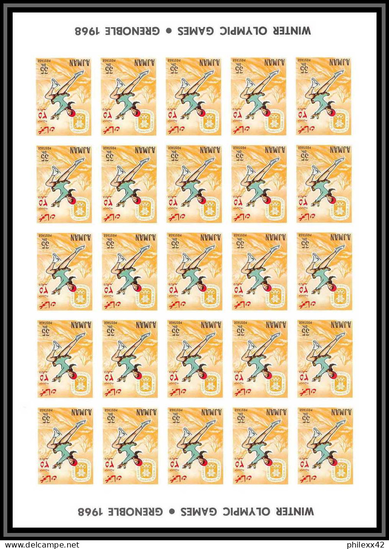 208c Ajman MNH ** Mi N° 199 / 206 B Jeux Olympiques Olympic Games Grenoble 68 Non Dentelé (Imperf) Feuilles Sheets - Invierno 1968: Grenoble