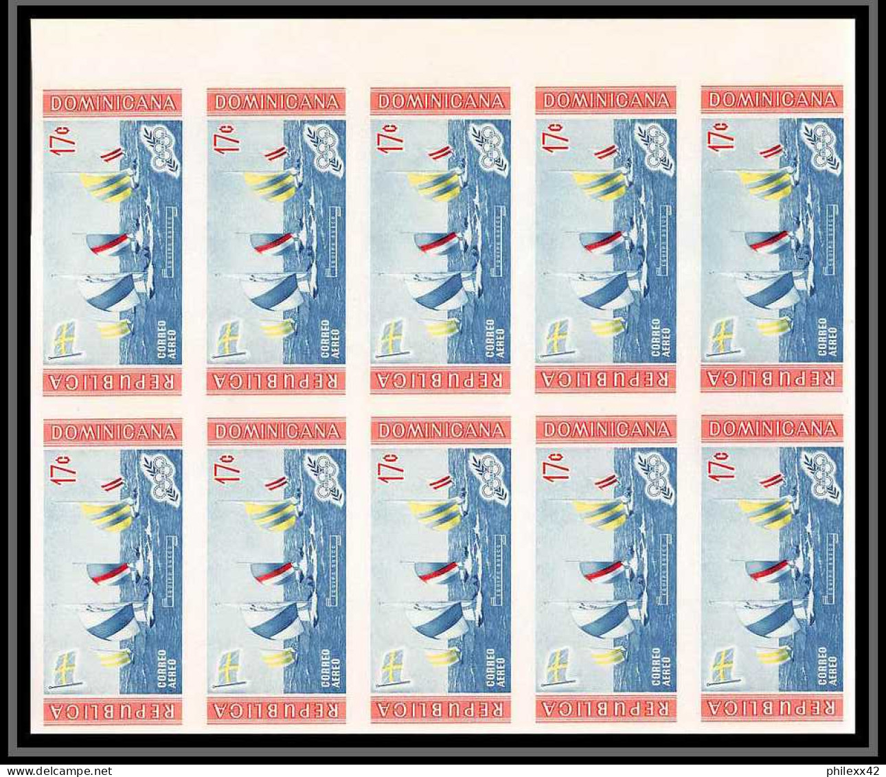 209a Dominicana Mi MNH ** N° 660 / 667 B Non Dentelé (Imperf) Jeux Olympiques (olympic Games MELBOURNE Ski Bloc 10 - Estate 1956: Melbourne