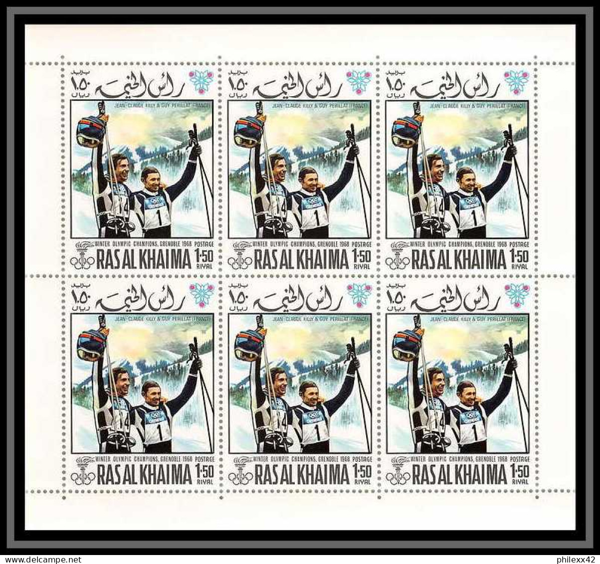 212a Ras Al Khaima MNH ** Mi N° 253 /258 A + 345 / 346 A Jeux Olympiques (olympic Games) GRENOBLE 68 Feuilles (sheets) - Winter 1968: Grenoble