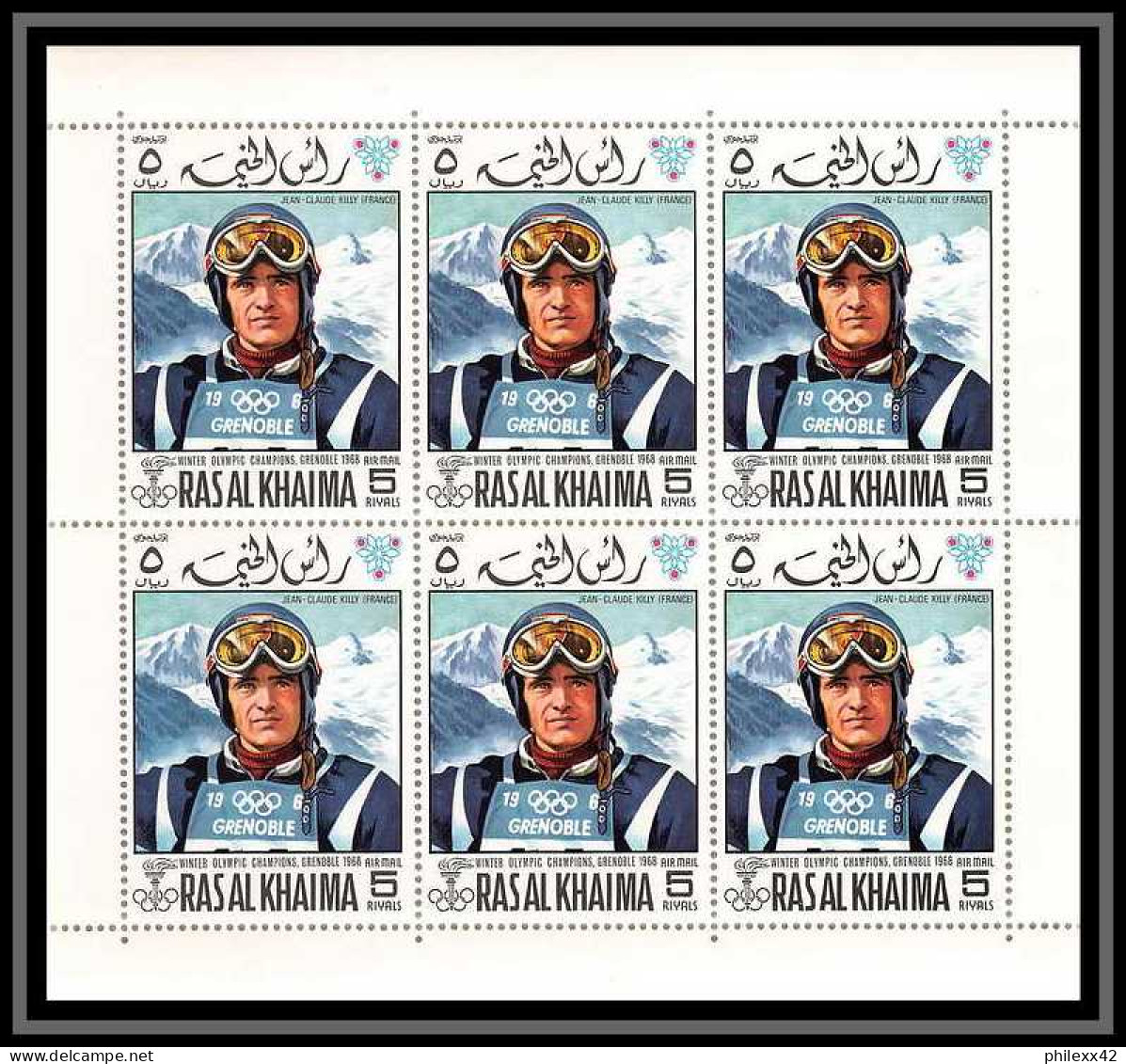 212a Ras Al Khaima MNH ** Mi N° 253 /258 A + 345 / 346 A Jeux Olympiques (olympic Games) GRENOBLE 68 Feuilles (sheets) - Winter 1968: Grenoble