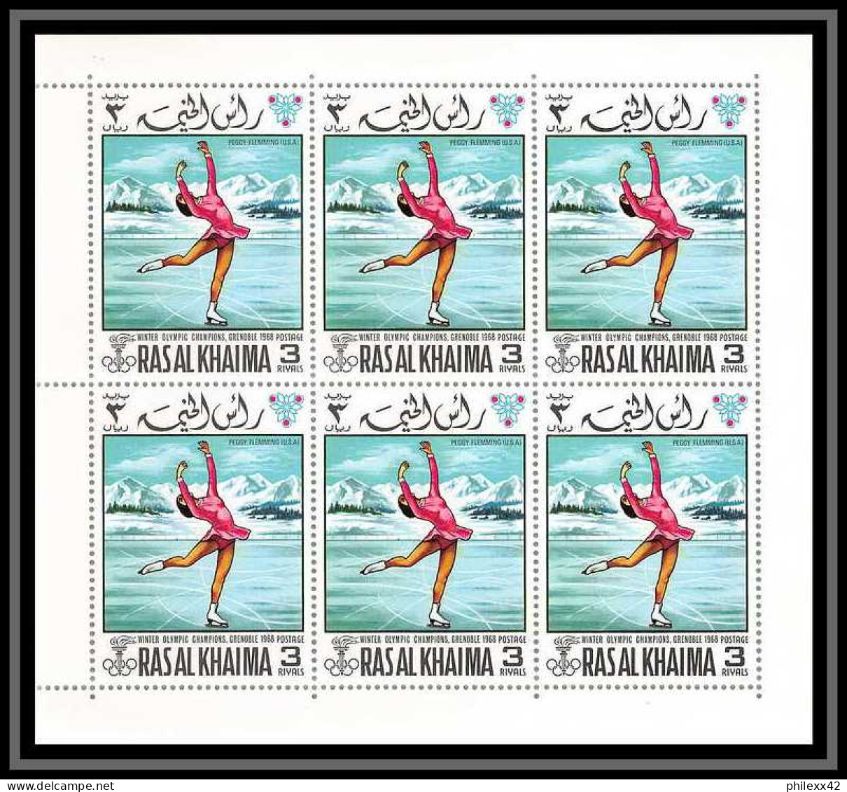 212a Ras al khaima MNH ** Mi N° 253 /258 A + 345 / 346 A jeux olympiques (olympic games) GRENOBLE 68 feuilles (sheets)