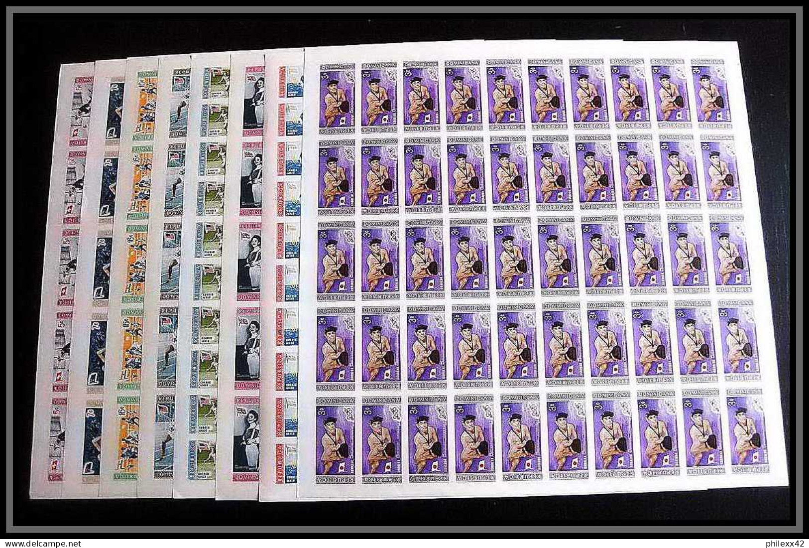 209b Dominicana MNH ** N° 660 / 667 B Non Dentelé (Imperf) Jeux Olympiques (olympic Games MELBOURNE Feuilles Sheets - Summer 1956: Melbourne