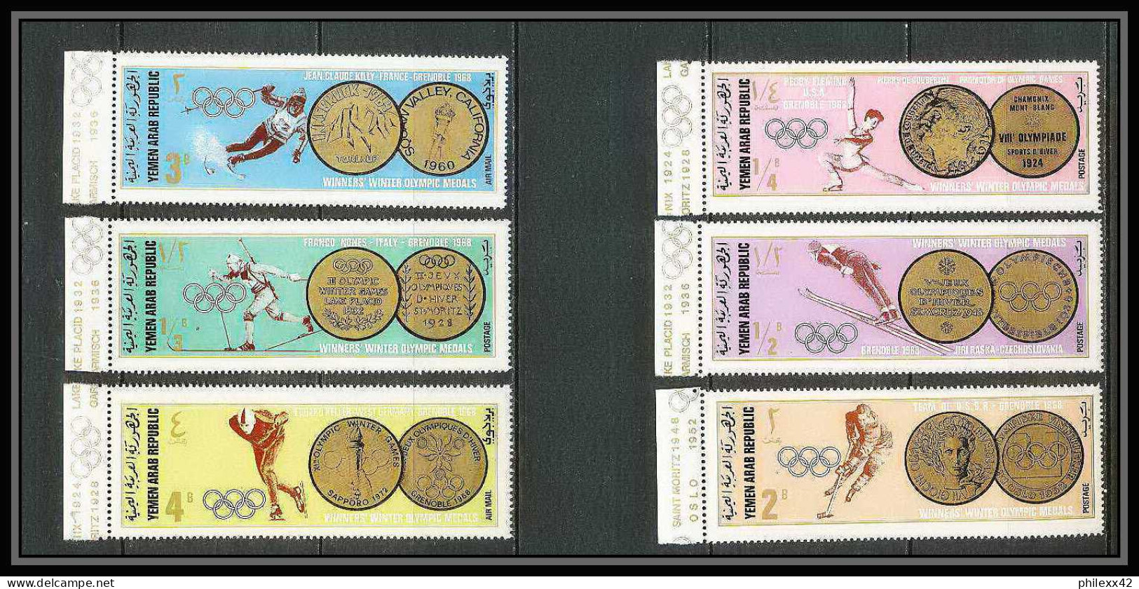 223 - YAR (nord Yemen) MNH ** Mi N° 761 / 766 A Jeux Olympiques (olympic Games) Sapporo Gold Médalists Killy Fleming - Yémen