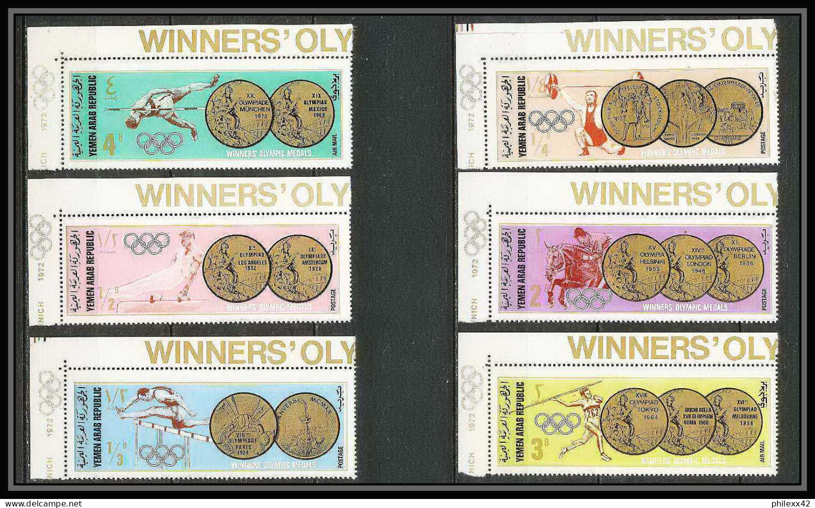 224a - YAR (nord Yemen) MNH ** Mi N° 796 / 801 A Jeux Olympiques (summer Olympic Gold Medals Games) Mexico 1968 - Ete 1960: Rome