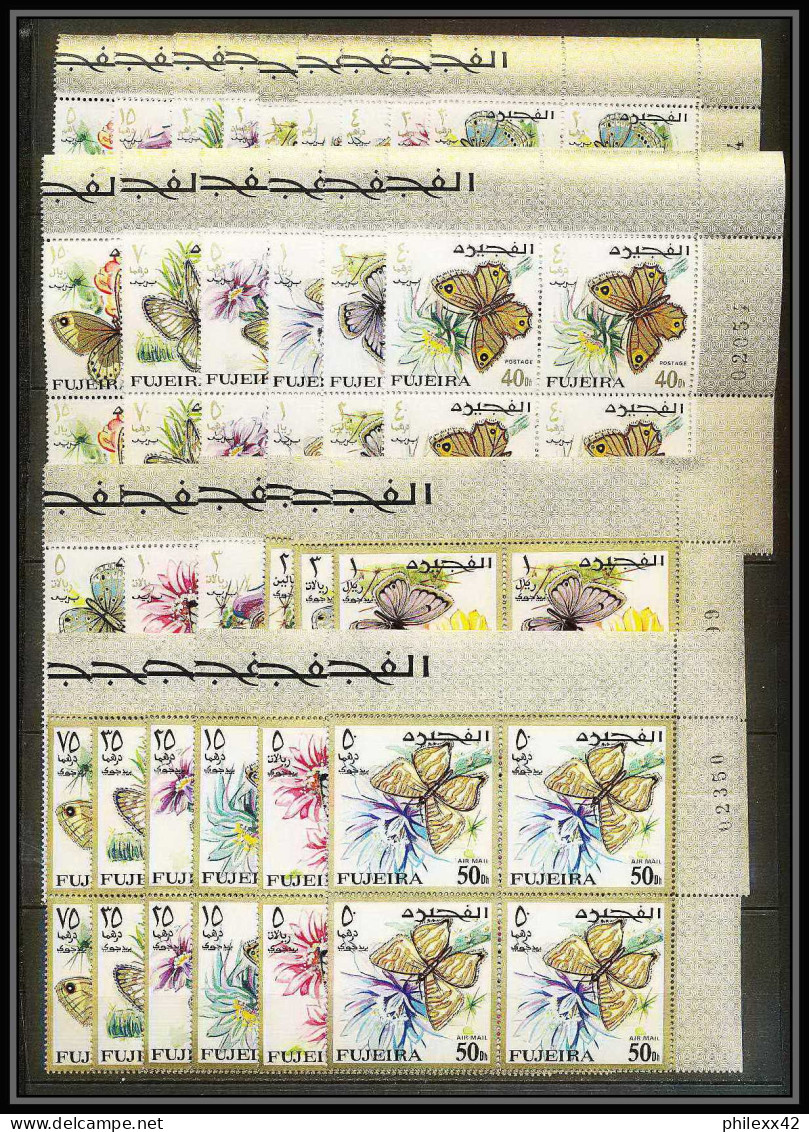 240a - Fujeira MNH ** Mi N° 159 / 185 A Papillons (butterflies Papillon) Bloc 4 - Fujeira