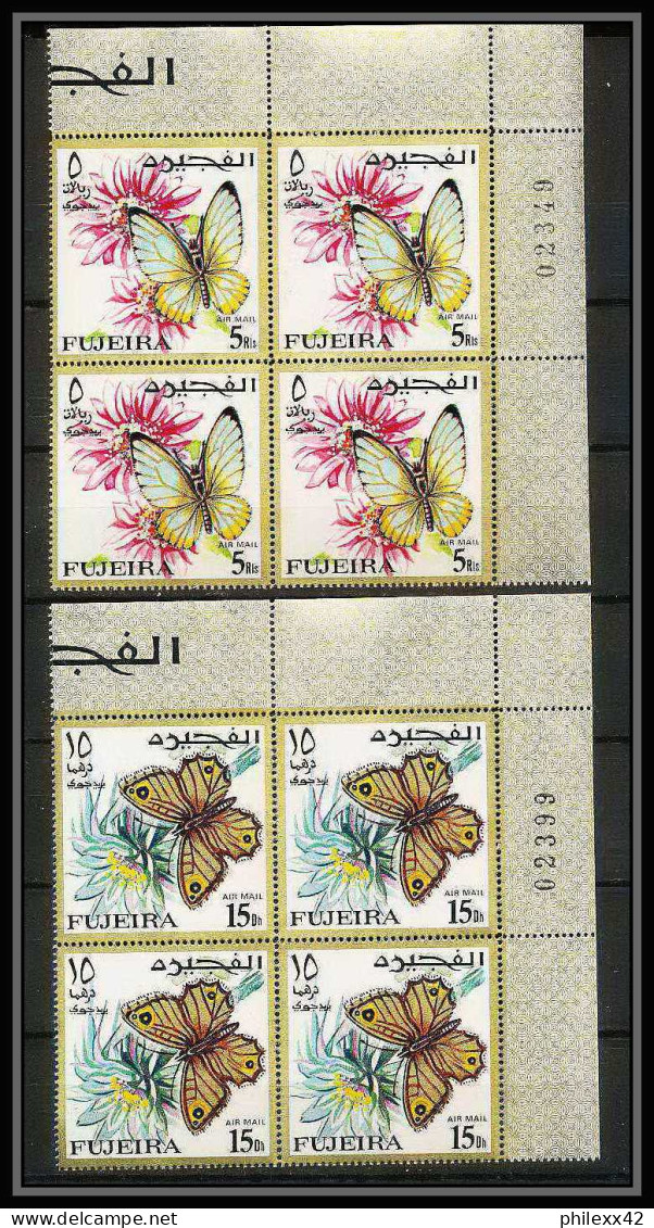 240a - Fujeira MNH ** Mi N° 159 / 185 A papillons (butterflies papillon) bloc 4