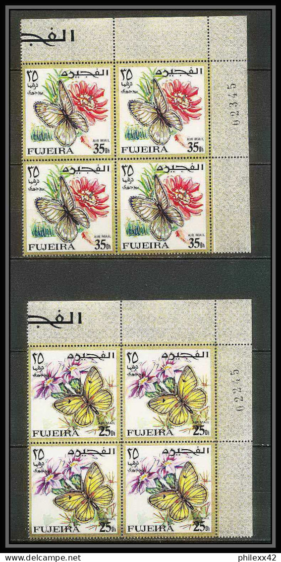 240a - Fujeira MNH ** Mi N° 159 / 185 A papillons (butterflies papillon) bloc 4