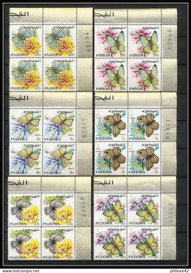 240a - Fujeira MNH ** Mi N° 159 / 185 A papillons (butterflies papillon) bloc 4