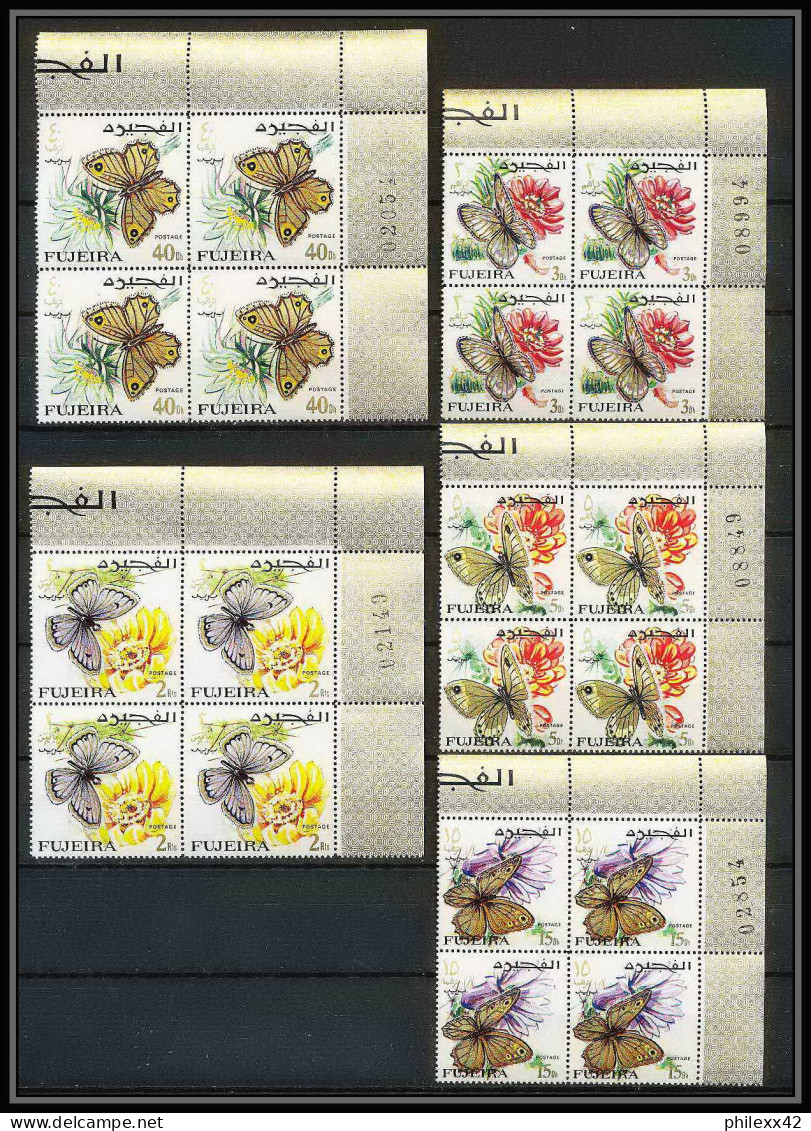 240a - Fujeira MNH ** Mi N° 159 / 185 A papillons (butterflies papillon) bloc 4