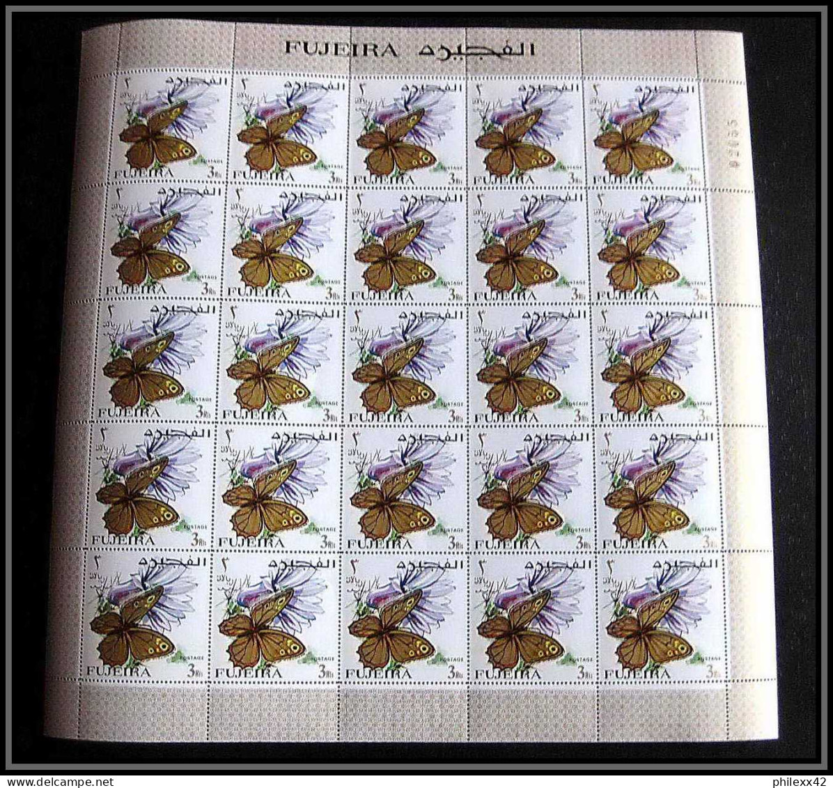 240b - Fujeira MNH ** Mi N° 159 / 185 A papillons (butterflies papillon) feuilles (sheets) rarissime cote 500 euros