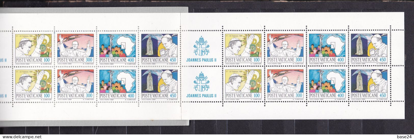 1984 Vaticano Vatican LIBRETTO VIAGGI DEL PAPA Di 16 Valori MNH** JOURNEYS OF THE POPE BOOKLET - Postzegelboekjes