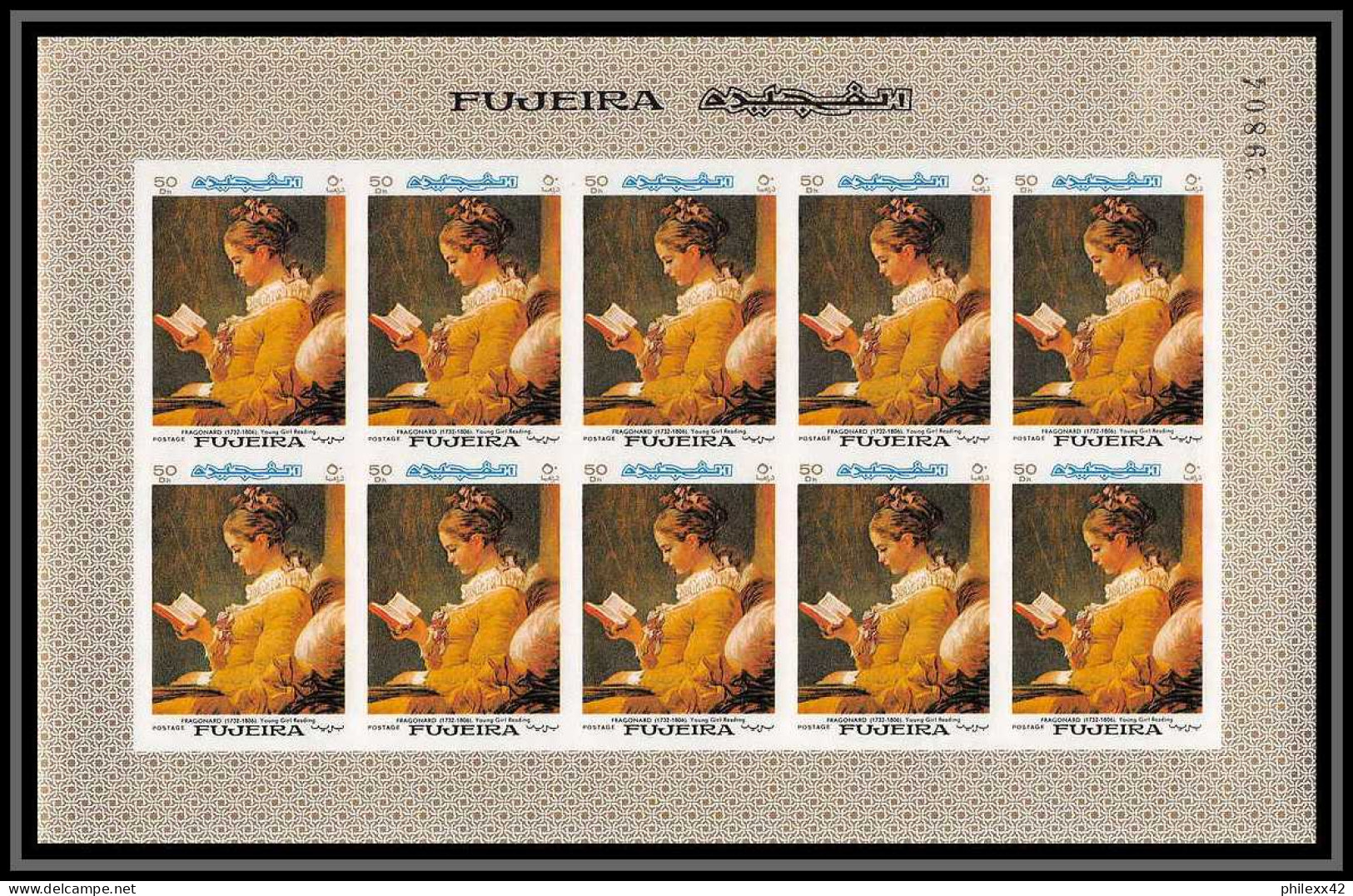 275a - Fujeira MNH ** Mi N° 198 / 205 B Non Dentelé (Imperf) Tableau (tableaux Painting) Feuilles (sheets) Renoir  - Impresionismo