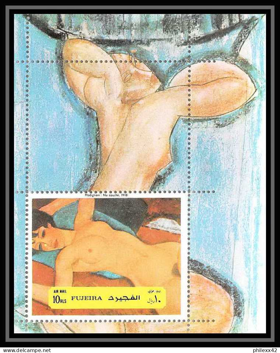 280c - Fujeira MNH ** Mi Bloc N° 117 A Amedeo Modiglianii Sans La Couleur Or (error Color Missing Proof - Desnudos