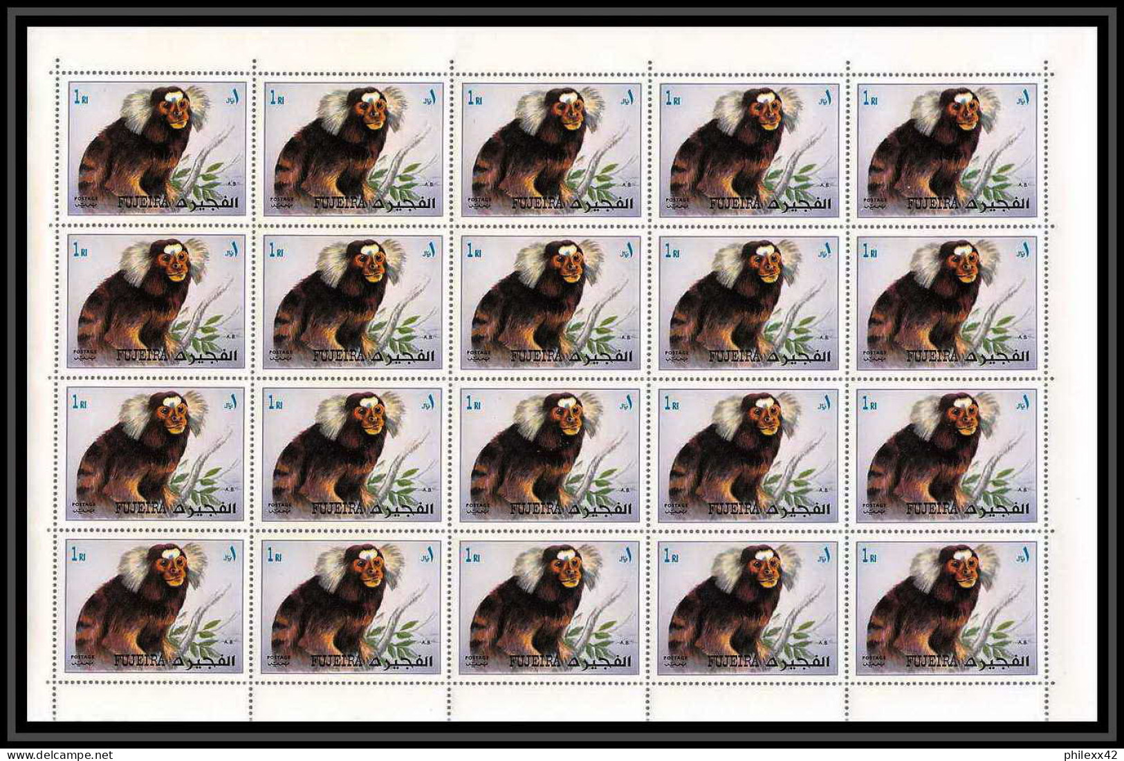 299d - Fujeira MNH ** Mi N° 1532 / 1536 A Singe (monkeys Monkey Apes Singes) Feuilles (sheets) - Apen