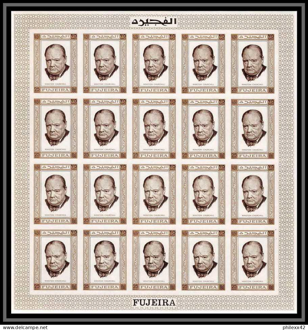 300c- Fujeira Mi N° 374 B Non Dentelé (Imperf) Churchill Feuilles (sheets) - Sir Winston Churchill