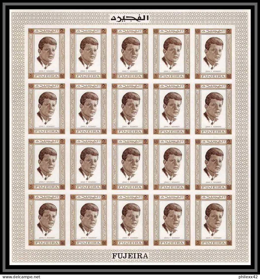 300d - Fujeira MNH ** Mi N°374/380 B Paire Non Dentelé (Imperf) Kennedy Feuilles (sheets) - Kennedy (John F.)