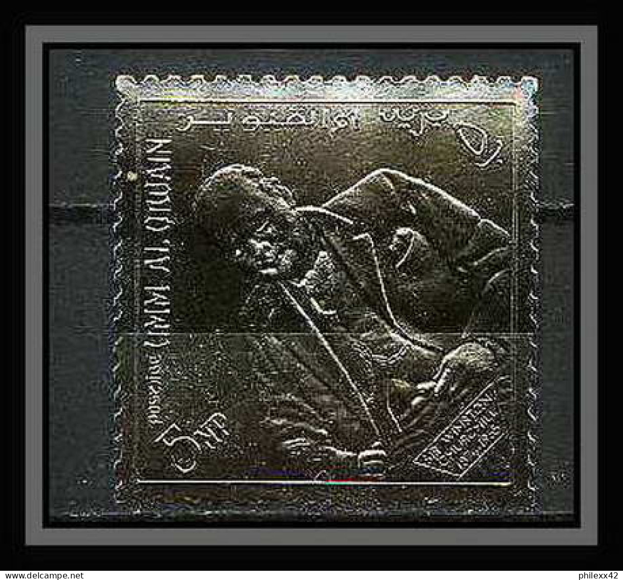 324 - Umm Al Qiwain MNH ** Mi N° 408 A OR (gold Stamps) Hommage à Winston Churchill  - Sir Winston Churchill