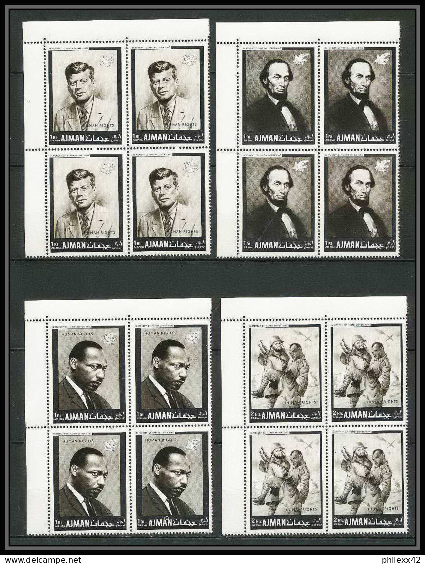 333a - Ajman MNH ** Mi N° 289 / 294 A Year Of Human Righrs Kennedy Martin Luther King Abraham Lincoln Bloc 4 - Martin Luther King