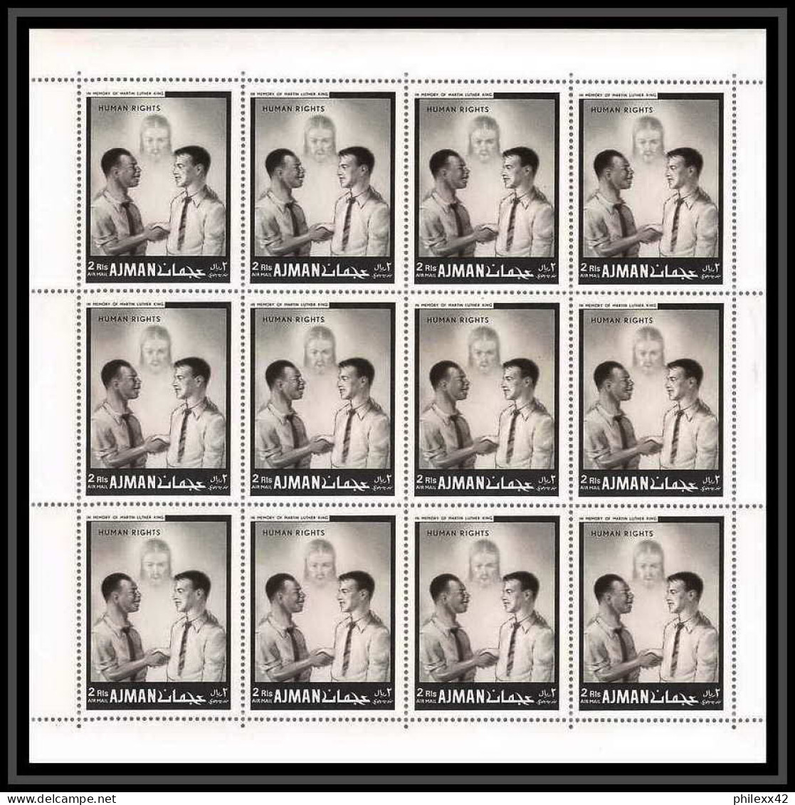 333d - Ajman MNH ** Mi N° 289 / 294 A Year Of Human Righrs Kennedy Martin Luther King Abraham Lincoln Feuilles (sheets) - Martin Luther King