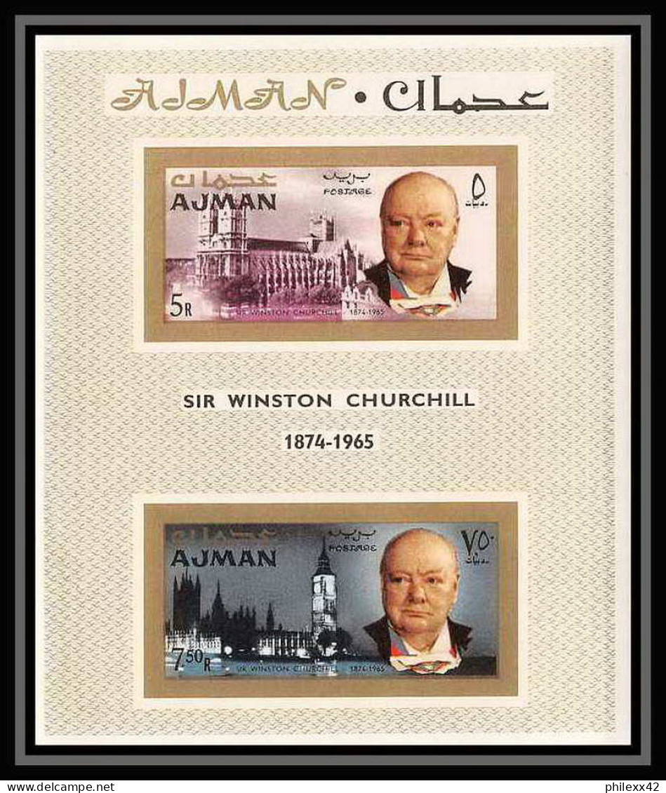 349a - Ajman MNH ** Mi N° 7 B Cote 28 Euros Winston Churchill Non Dentelé (Imperf) - Sir Winston Churchill