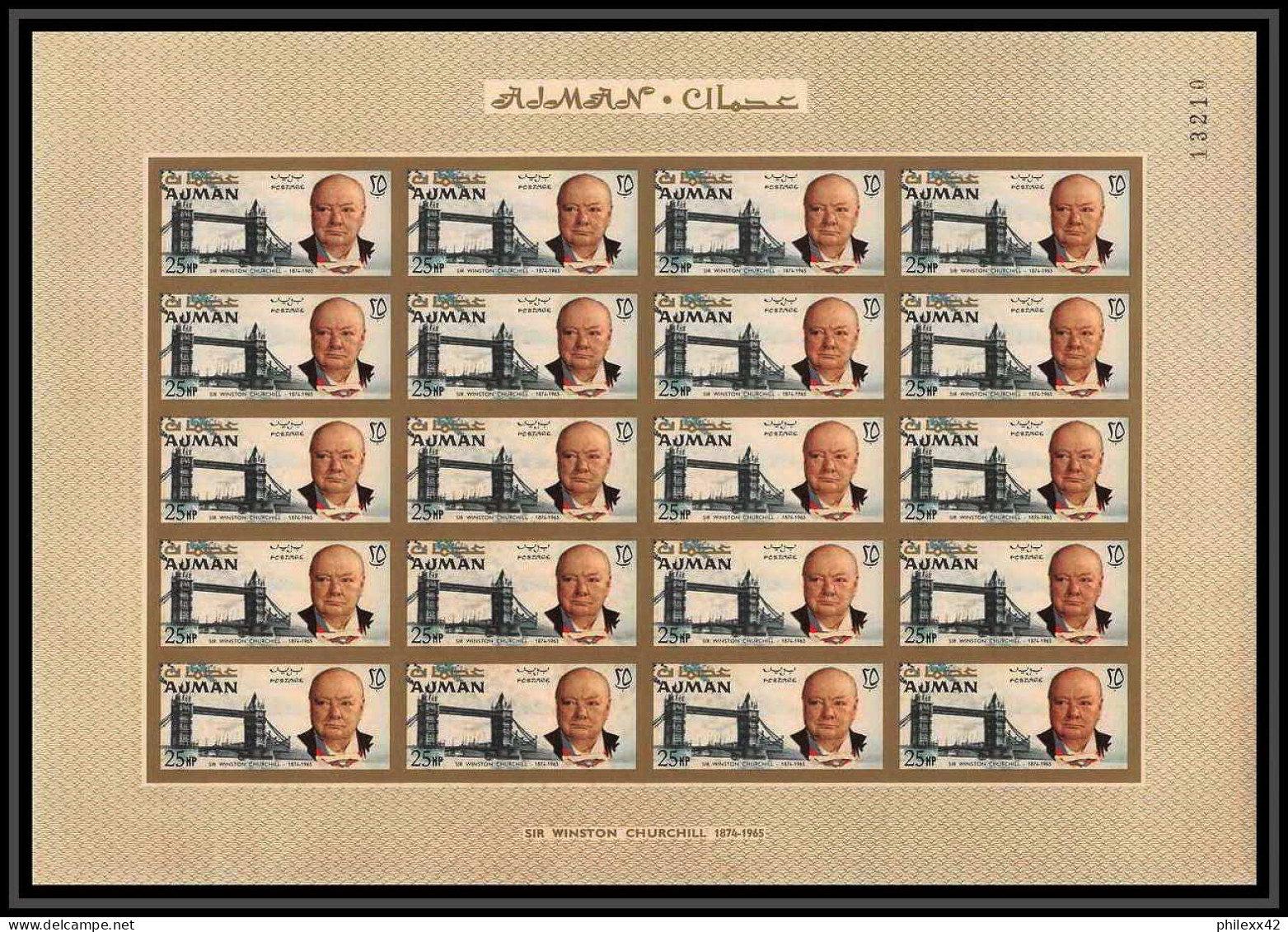 349f - Ajman MNH ** Mi N° 85 / 92 B Winston Churchill Non Dentelé (Imperf) Cote 375 Euros Feuilles (sheets) - Sir Winston Churchill