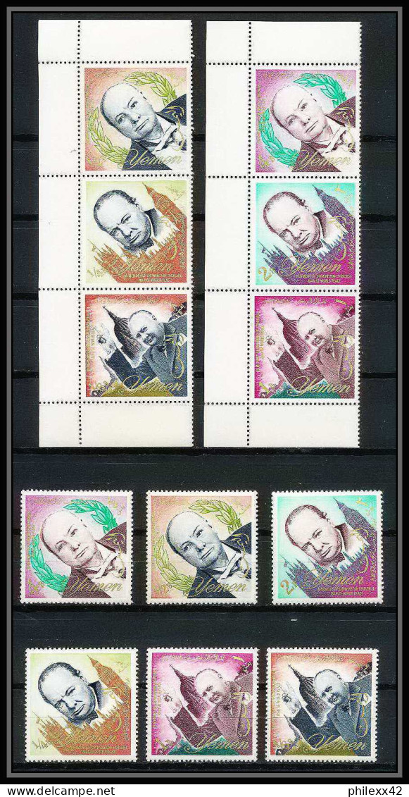 356b - Yemen Kingdom MNH ** Mi N° 153 / 158 A + Bande CHURCHILL - Sir Winston Churchill