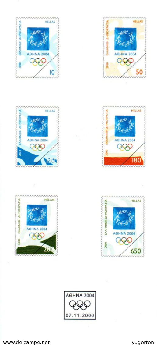 GRECE GREECE 2000 - Offoicial Philatelic Document - JO Athens 2004 - Olympic Games  Olympics - Olimpiadi - 2 Scans - Estate 2004: Atene