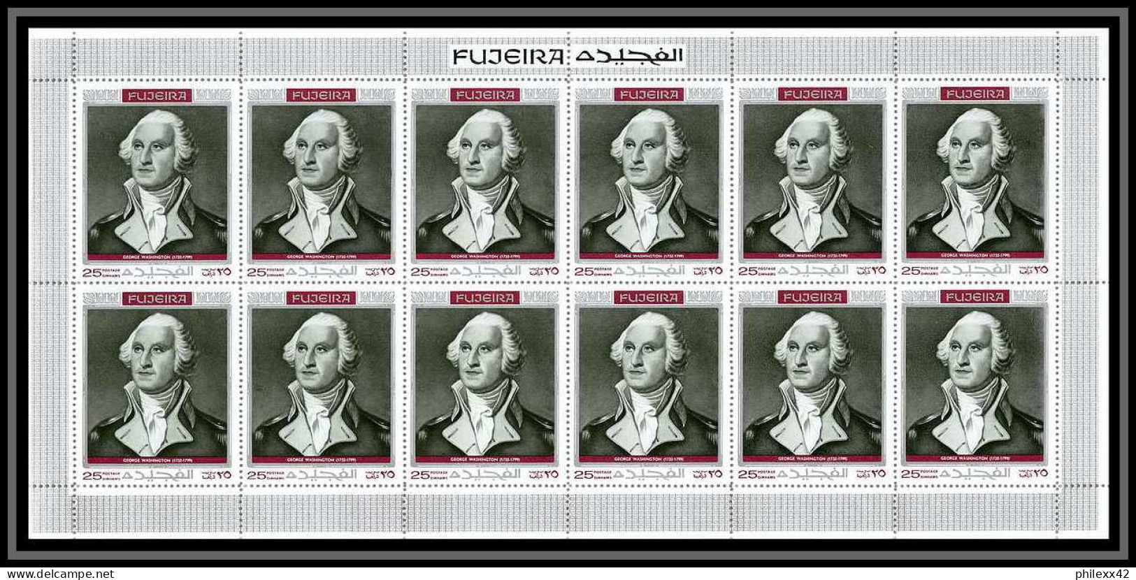 364 Fujeira MNH ** Mi N° 485 / 494 A Personalities From American History Space Kennedy Armstrong Lincoln Feuilles Sheets - Kennedy (John F.)