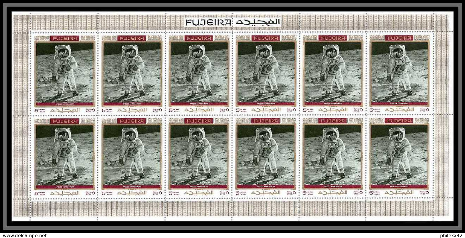 364 Fujeira MNH ** Mi N° 485 / 494 A Personalities From American History Space Kennedy Armstrong Lincoln Feuilles Sheets - Indipendenza Stati Uniti