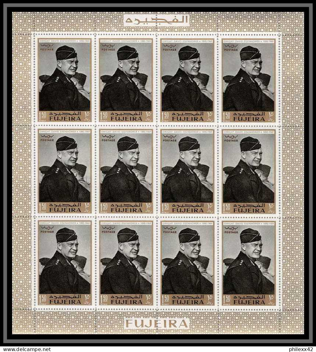 365d - Fujeira MNH ** Mi N° 365 / 373 A Usa Dwight D. Eisenhower American Président Feuilles (sheets) Cote 144 Euros - Us Independence