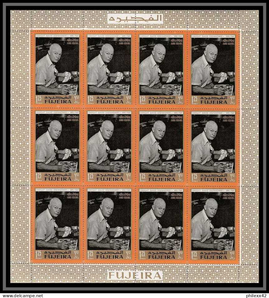 365d - Fujeira MNH ** Mi N° 365 / 373 A usa Dwight D. Eisenhower american président feuilles (sheets) cote 144 euros