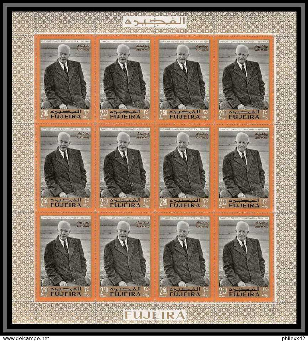 365d - Fujeira MNH ** Mi N° 365 / 373 A usa Dwight D. Eisenhower american président feuilles (sheets) cote 144 euros