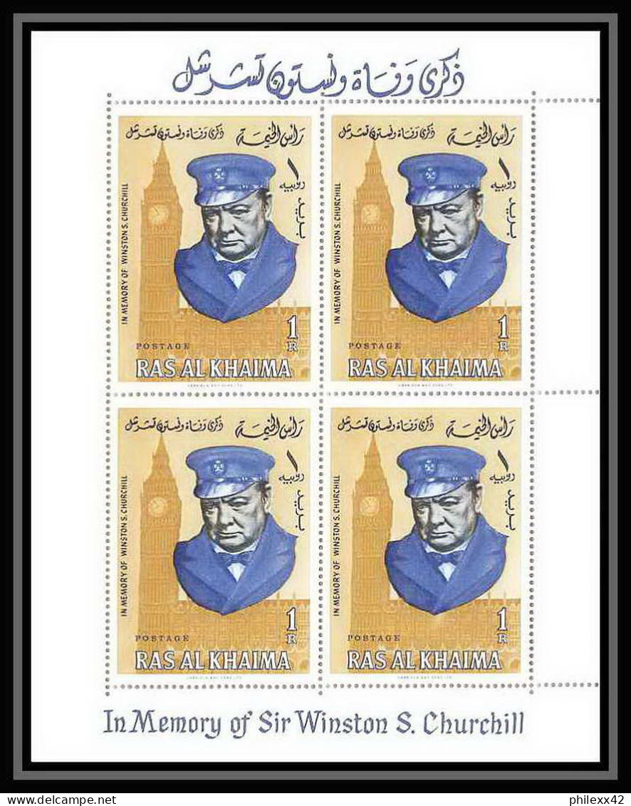 367d - Ras Al Khaima MNH ** Mi N° 18 / 20 A (BLOC 4 / 6 A ) Winston Churchill Roosevelt Feuilles (sheets) - Sir Winston Churchill