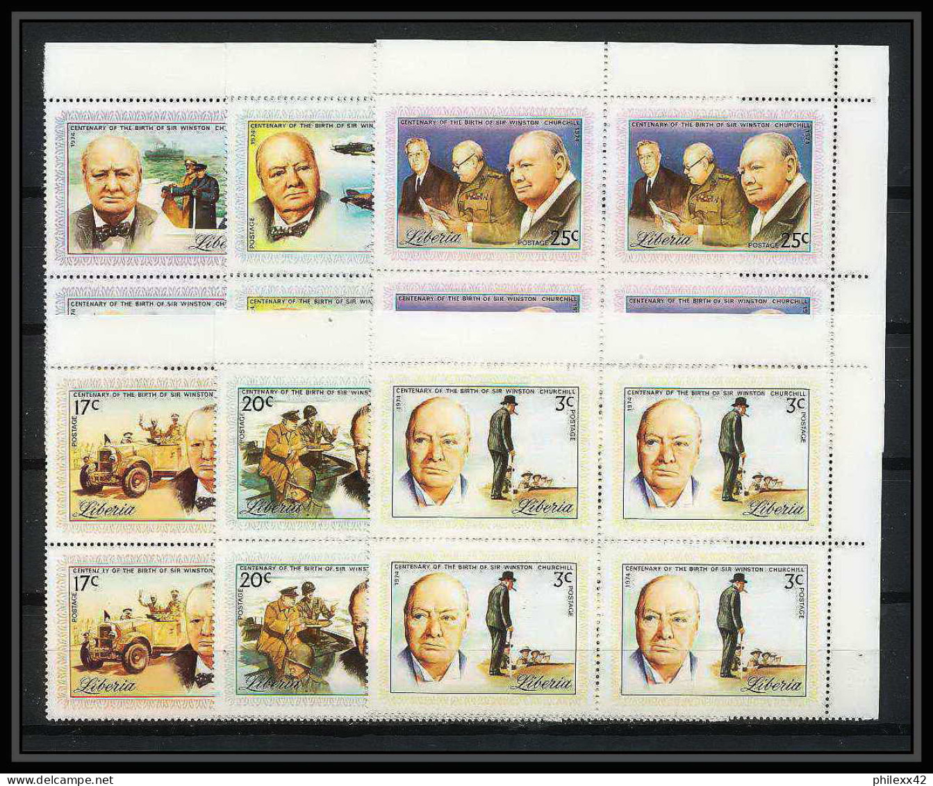 368f - Libéria MNH ** 1974 Y&t N° 661 / 666 Bloc 4 Sir Winston Churchill.  - Sir Winston Churchill