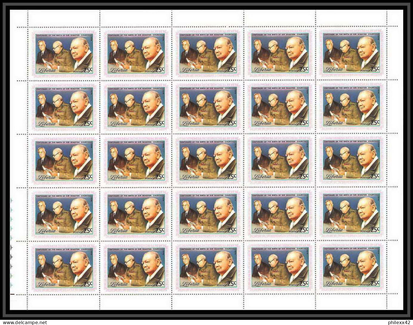 368g - Libéria MNH ** 1974 Y&t N° 661 / 666 Sir Winston Churchill Feuilles (sheets) - Sir Winston Churchill