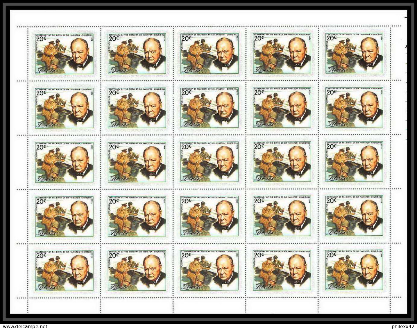 368g - Libéria MNH ** 1974 y&t N° 661 / 666 Sir Winston Churchill feuilles (sheets)