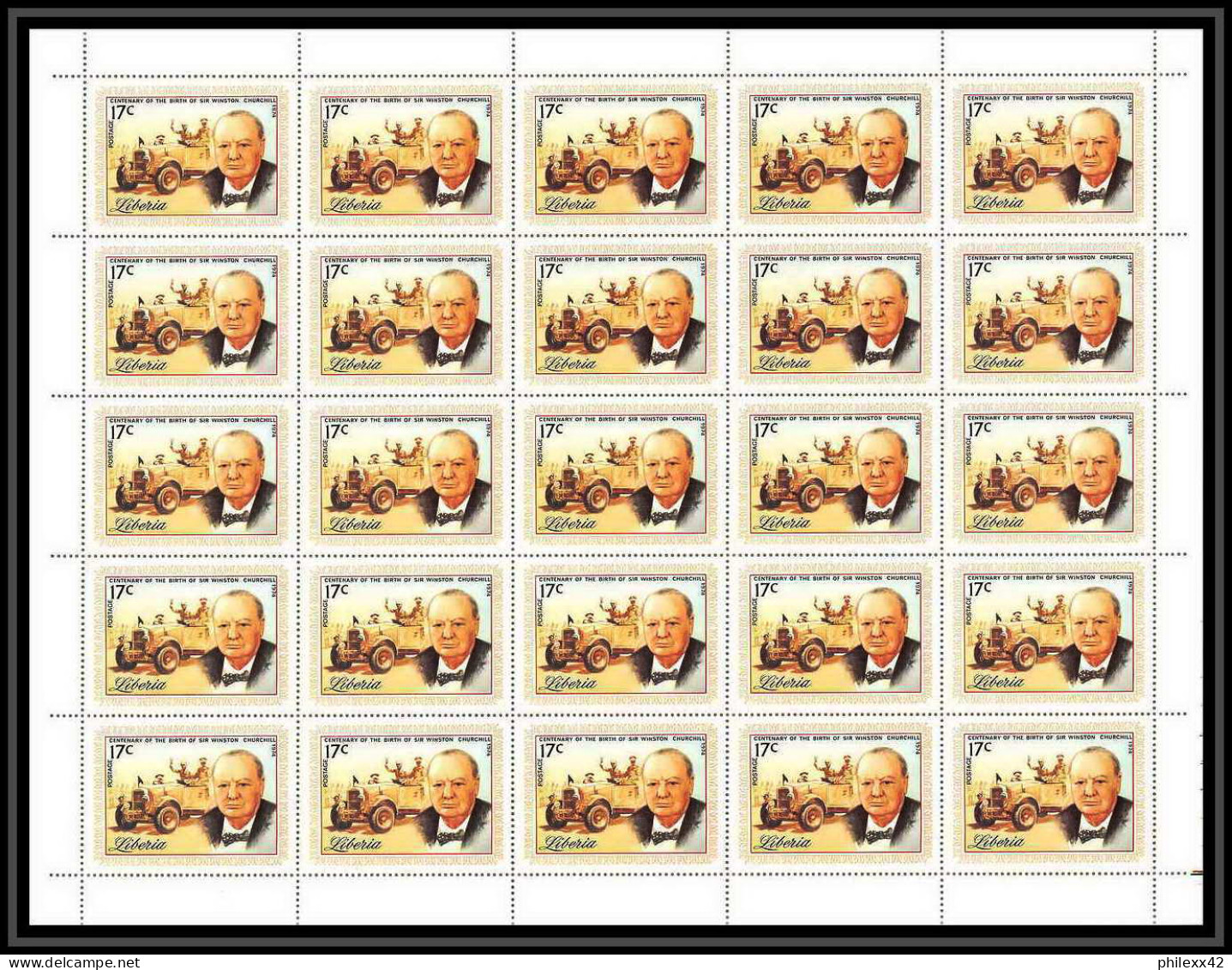 368g - Libéria MNH ** 1974 y&t N° 661 / 666 Sir Winston Churchill feuilles (sheets)