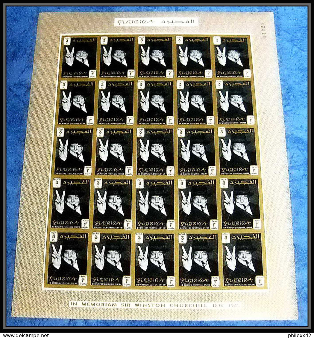 369 - Fujeira MNH ** Mi N° 60 / 67 B Winston Churchill feuilles (sheets) non dentelé (Imperf) COTE 187.5