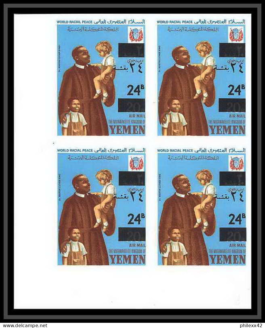 371b - Yemen Kingdom MNH ** Mi N° 585 / 589 B Bloc 4 Non Dentelé (Imperf) Kennedy Luther King Lincoln - Kennedy (John F.)