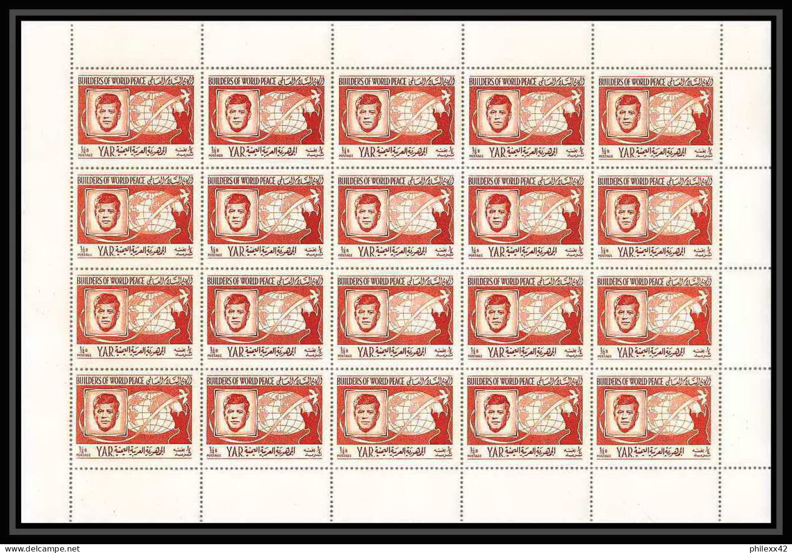 374 - YAR (nord Yemen) MNH ** Mi N° 477 A John Fitzgerald Kennedy Usa Président Feuilles (sheets) - Kennedy (John F.)