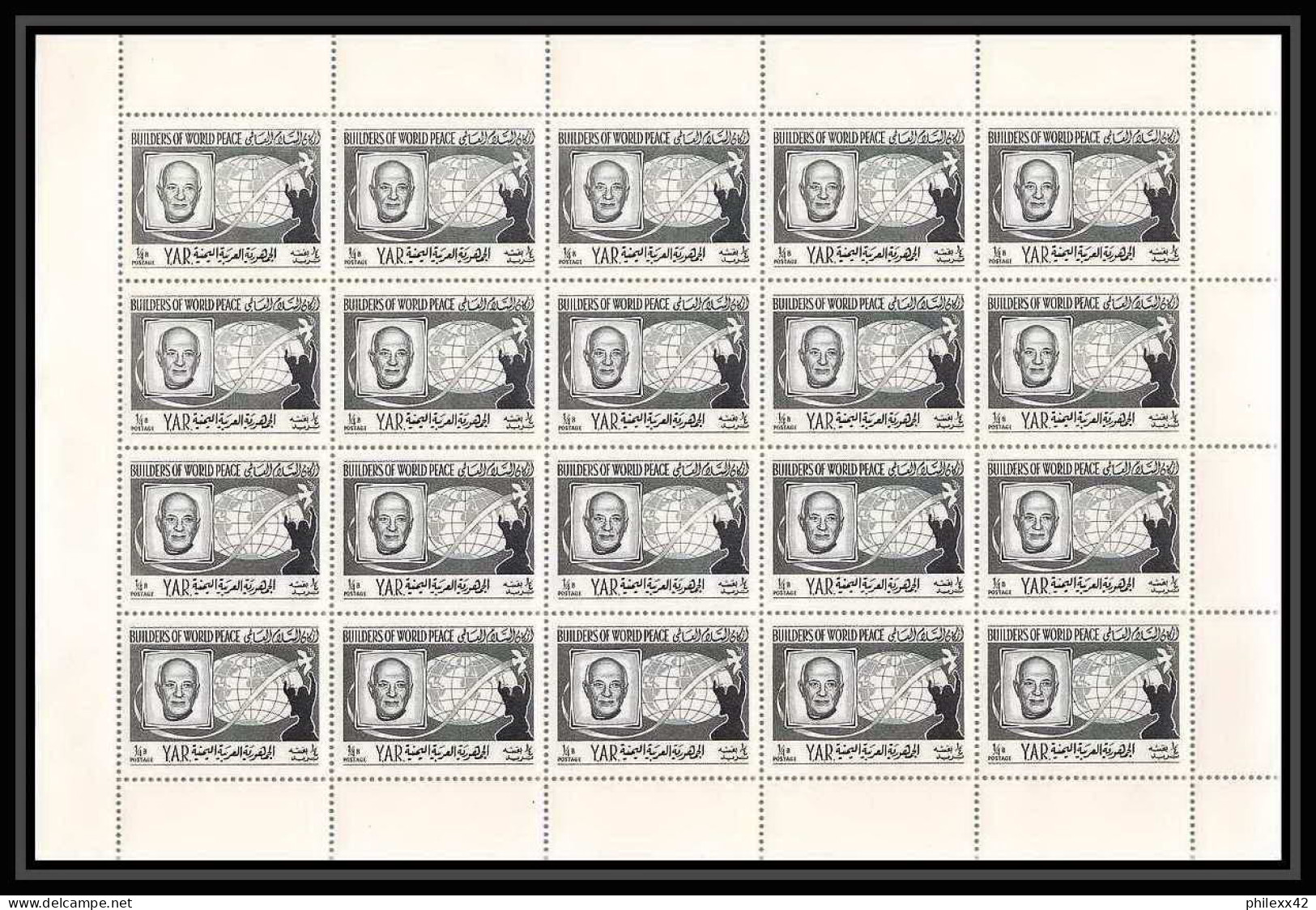 376 - YAR (nord Yemen) MNH ** Mi N° 476 A Jawaharlal Nehru Inde India Feuilles (sheets) - Mahatma Gandhi